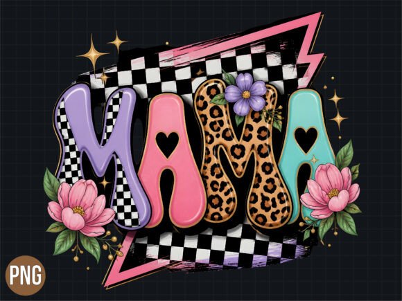 Download Retro Mama Floral Leopard PNG - Mama Collection