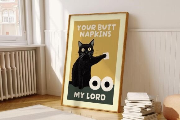 Download Butt Napkins Cat Printable Art - Table Collection