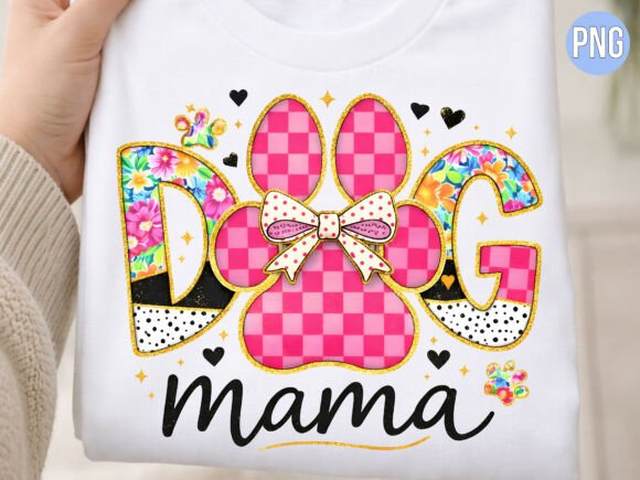 Download Girly Dog Mama Floral Paw Ribbon PNG - Mama Collection
