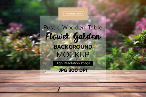 Download Wood Table with Garden Background Mockup - Premium Resources