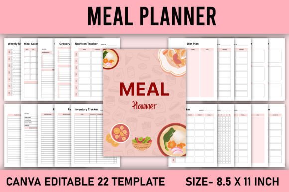 Download Editable Meal Planner Canva Template - Table Collection