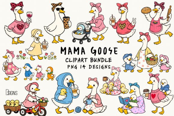 Download Mama Goose Mother’s Day Clipart Bundle - Mama Collection