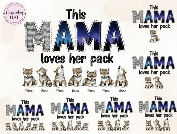 Download Personalized Wolf Mama Sublimaiton - Mama Collection