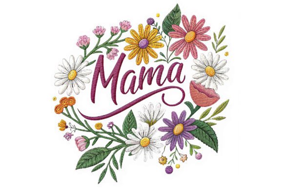 Download Mama Flower Embroidery, Mother's Day - Mama Collection