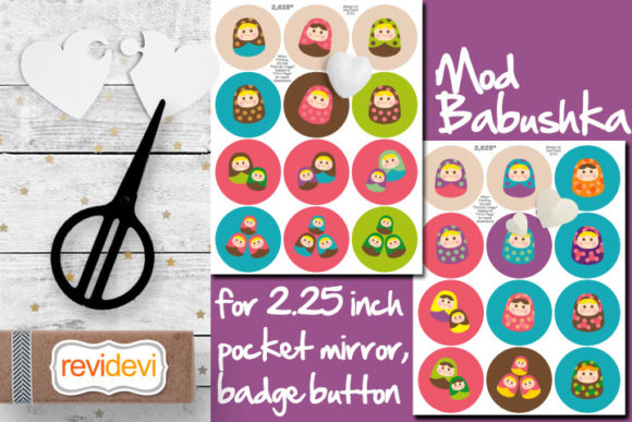 Download Mini Babushka Printable Circles - Table Collection