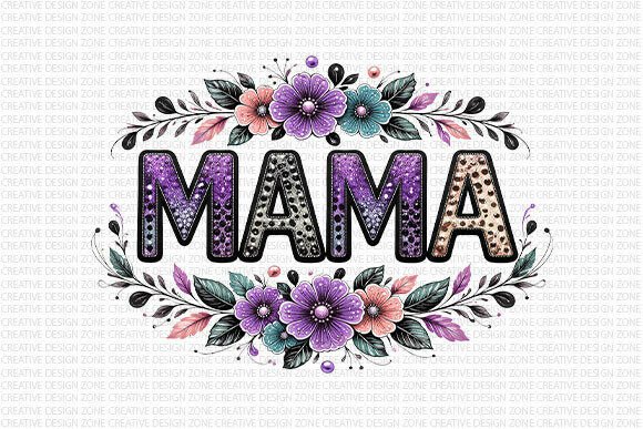 Download Floral Mama Glitter PNG - Mama Collection