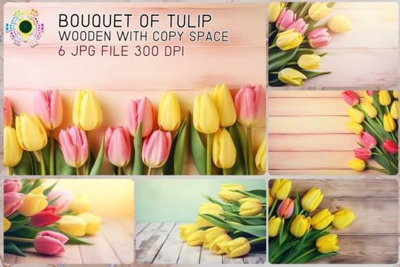 Download Tulip on a Wooden Table with Copy Space - Table Collection