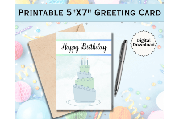 Download Birthday Greeting Card Printable Blue - Table Collection