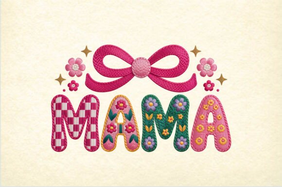 Download MAMA Embroidery PNG – Colorful Knitted - Mama Collection