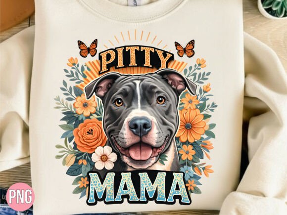 Download Pitty Mama Floral Pitbull Dog Puppy PNG - Mama Collection