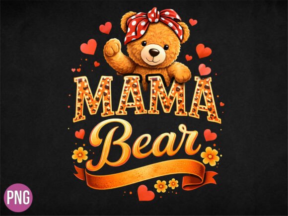 Download Mama Bear Teddy Leopard Bow PNG, MOM PNG - Mama Collection