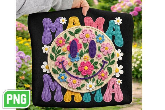 Download Patchwork Mama Floral Smiley Face Png - Mama Collection