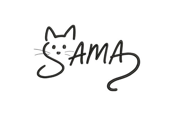 Download Cute Cat Mama Embroidery Design - Mama Collection