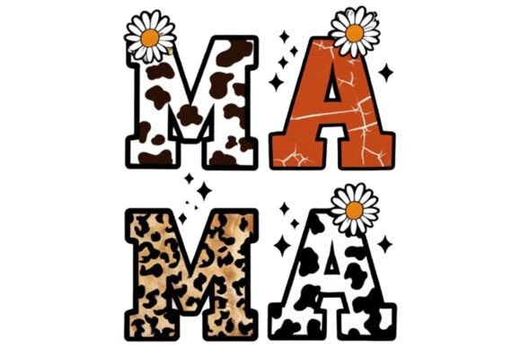 Download "Mama" Design with Cow Print, Leopard - Mama Collection