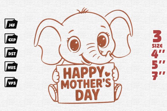 Download Elephant Mama Embroidery - Mama Collection