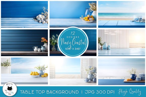 Download Navy Coastal Beach Table Top Backgrounds - Table Collection