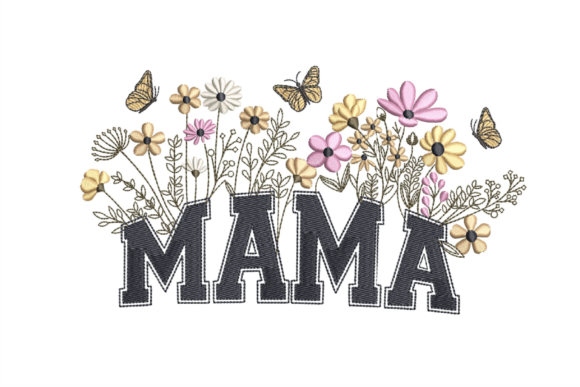 Download Mama Flower Embroidery Design - Mama Collection